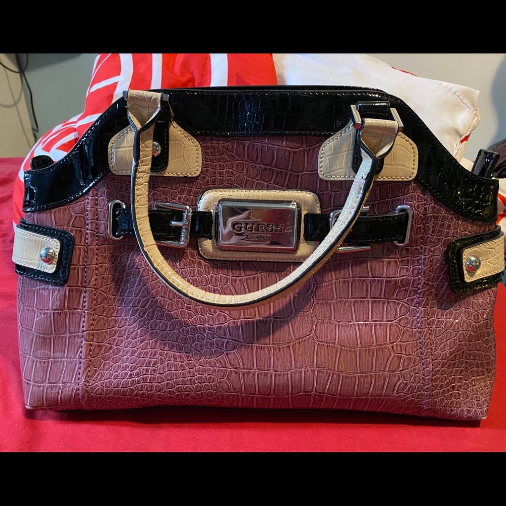 GUESS FAUX ALLIGATOR PURSE